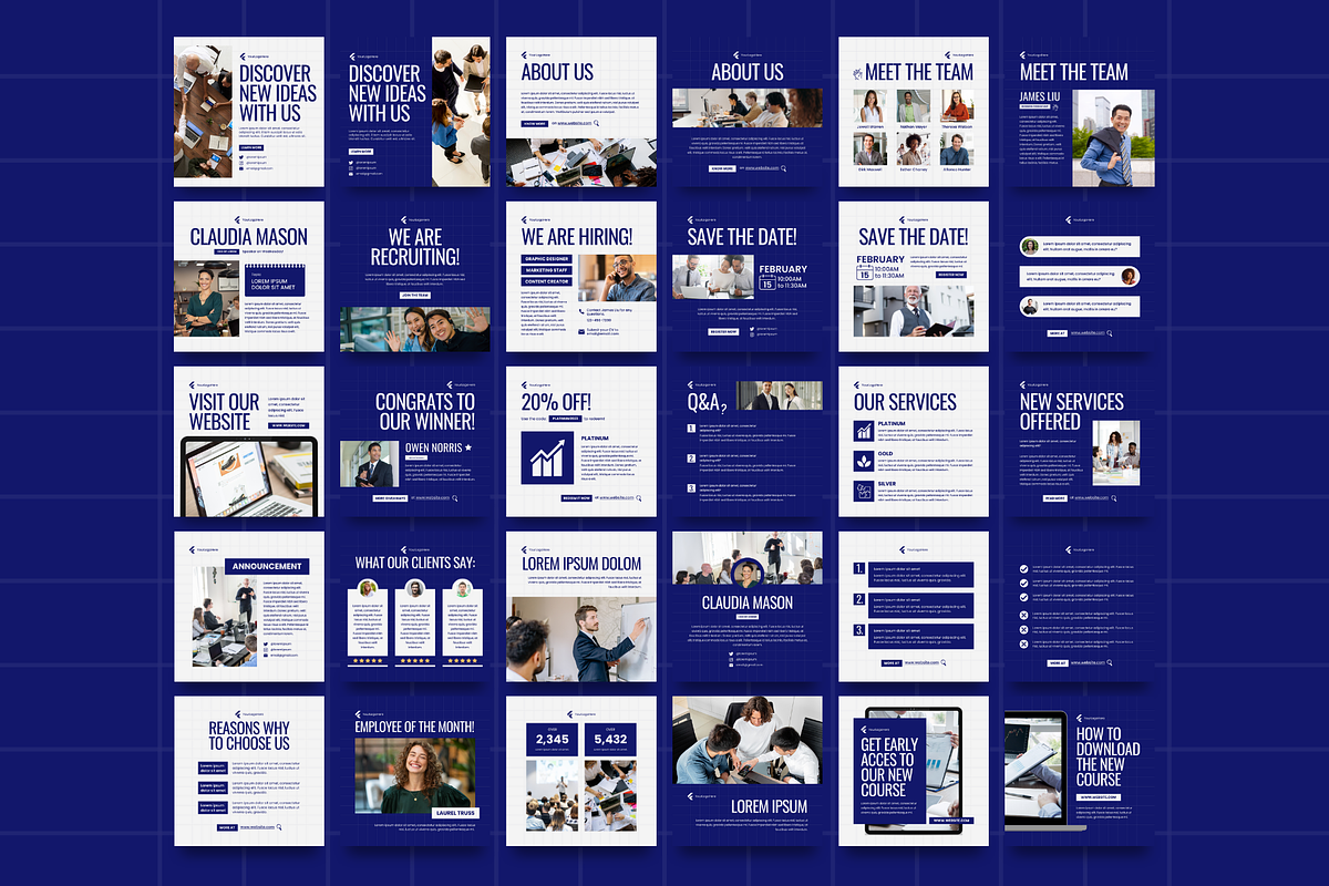 Social Media Kit | IG, FB, LinkedIn, a Social Media Template by Studio B | Canva Template (Photo 2 of 13)