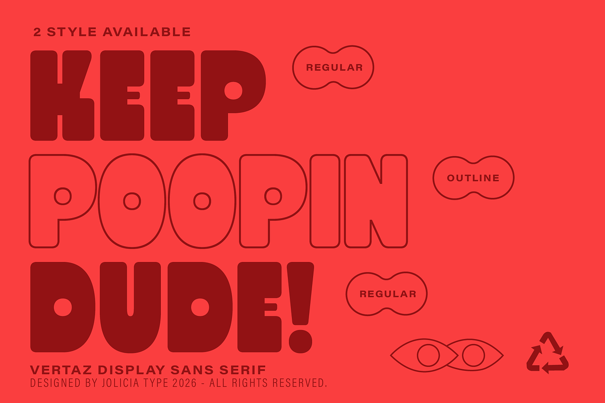 Vertaz Display | Chunky Font, a Sans Serif Font by Jolicia Type (Photo 2 of 11)