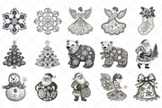 Handmade Lace Christmas Clipart, an Illustration by SinaCreation (Thumbnail 2 of 7)