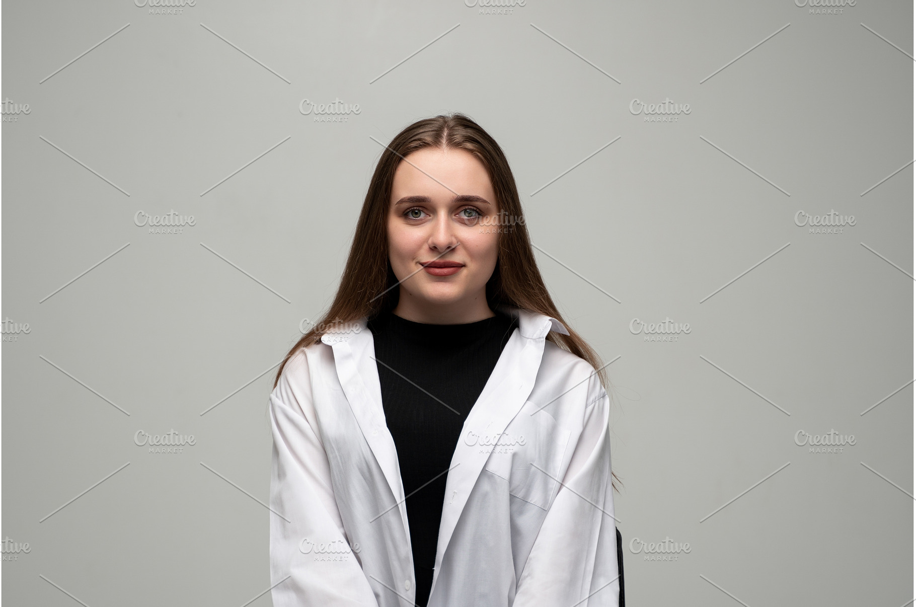 Young woman with long brown hair, a Person Photo by volodymyrshtun13795