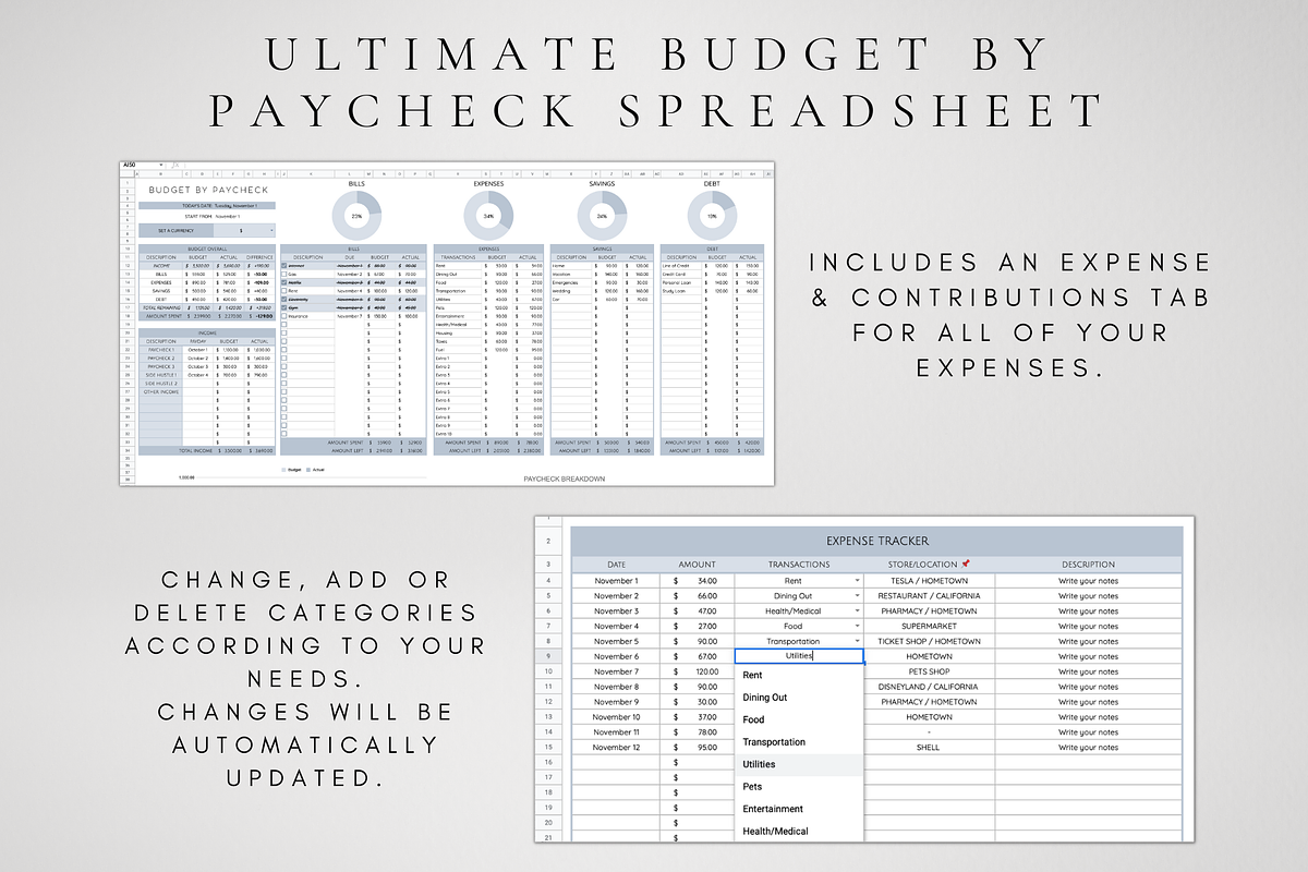 Editable Monthly Budget Template, a Templates & Theme by BRANDcontent (Photo 6 of 7)