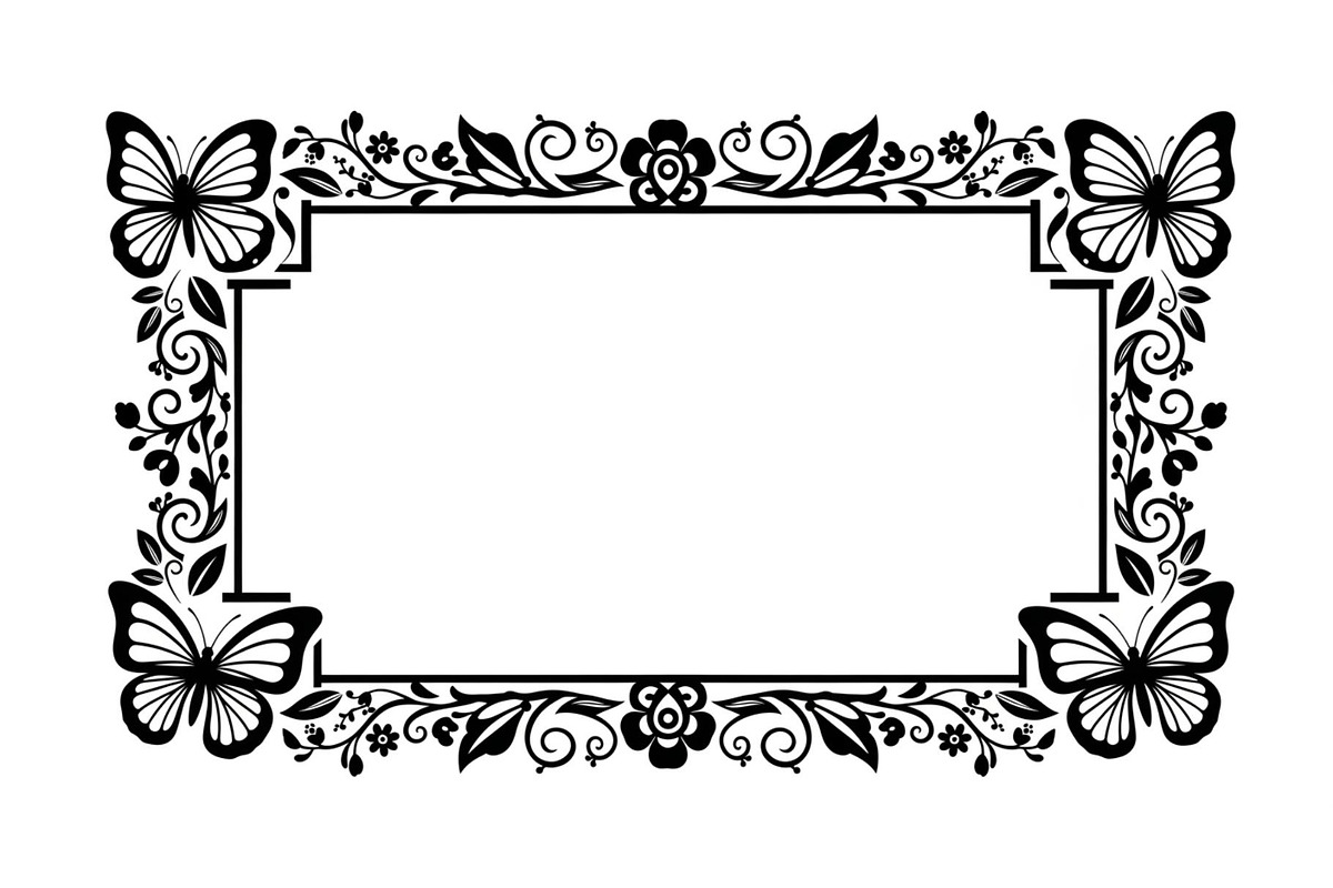 Butterfly Floral Vintage Frame Bundl, an Illustration by Creativeshirt (Photo 5 of 51)