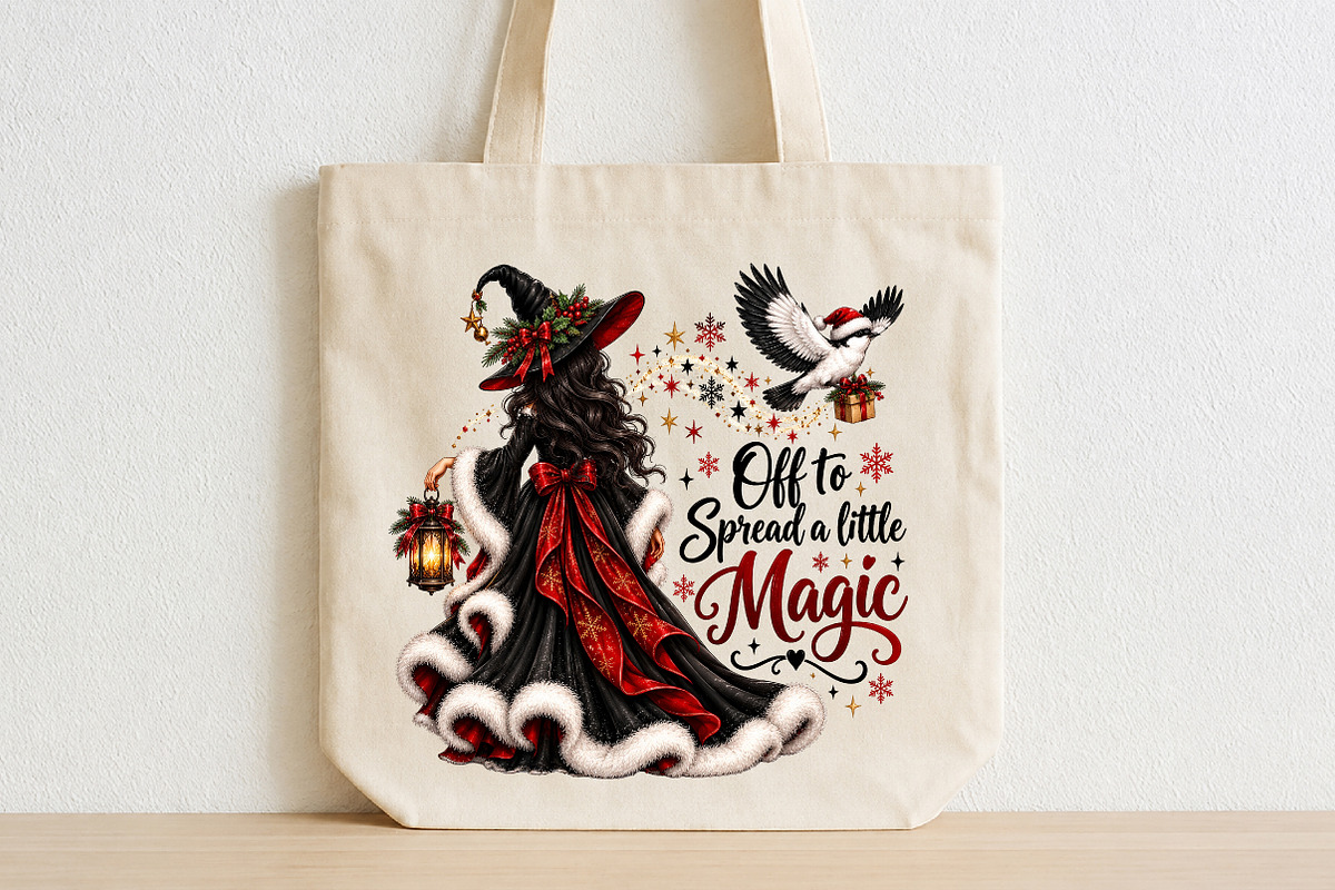 Dark Christmas Magic Witch Sublimat, a Seasonal Illustration by CraftArtStudio (Photo 2 of 4)