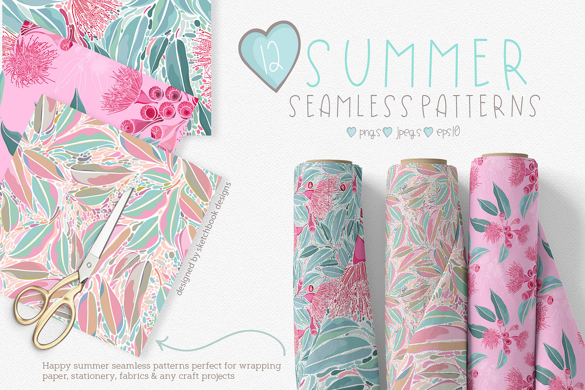 Summer Seamless Patterns, a Pattern Graphic by Sketchbook Designs (Photo 4 of 10)