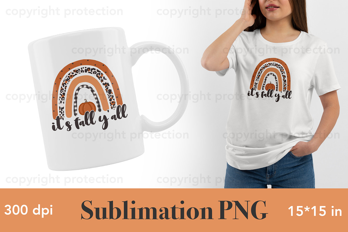 It's Fall Y'all Sublimation PNG, a Seasonal Illustration by GlamArtZhanna (Photo 2 of 3)