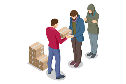 Isometric Homeless needing help, a Person Illustration by Golden Sikorka