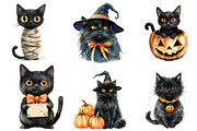 Halloween Black Cat Clipart PNG, a Seasonal Illustration by Designking (Thumbnail 4 of 4)