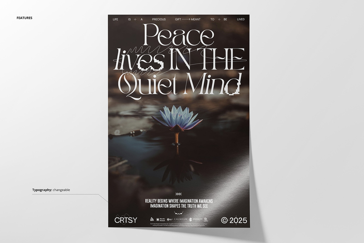 Calm Lily Reflection Poster Template, a Poster Template by creatsy5 (Photo 2 of 4)