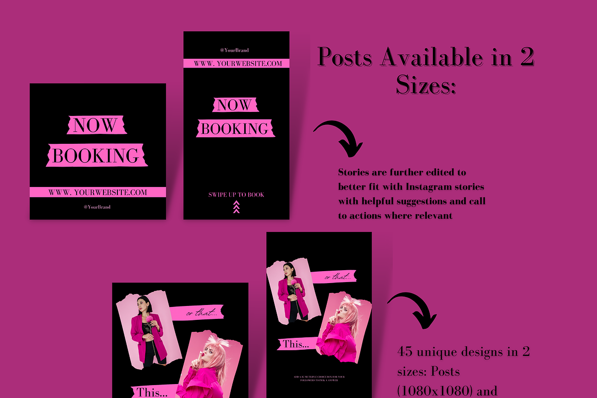Black & Pink Boss Instagram Template, a Social Media Template by Faytemplates (Photo 6 of 8)