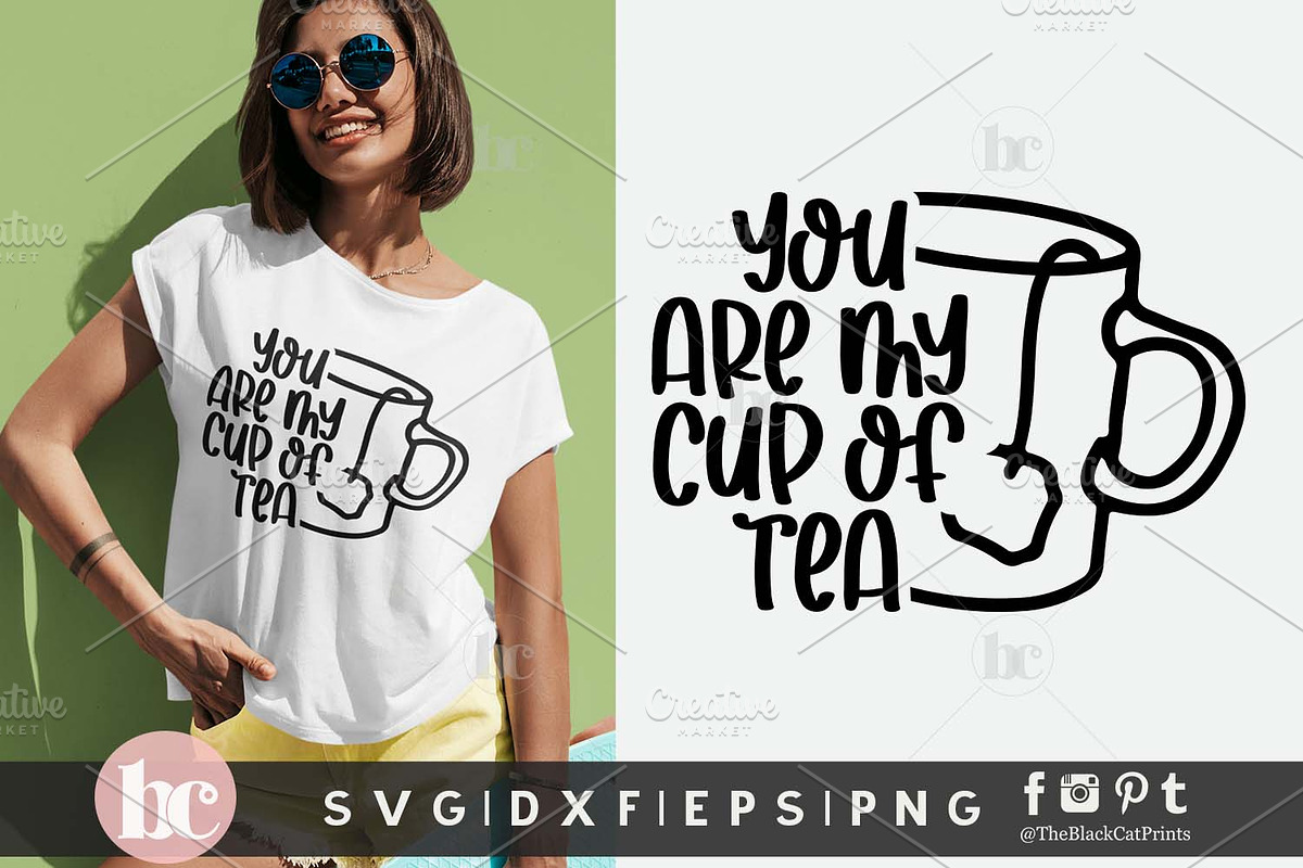 Tea SVG Bundle | Funny Tea Quotes, a Food Illustration by TheBlackCatPrints (Photo 11 of 12)
