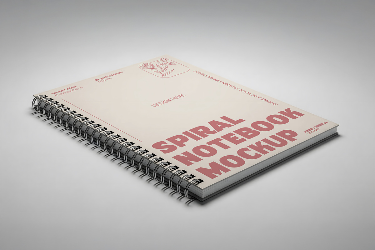 Spiral Notebook Mockup, a Books & Magazine Mockup by Nathatype (Photo 8 of 9)