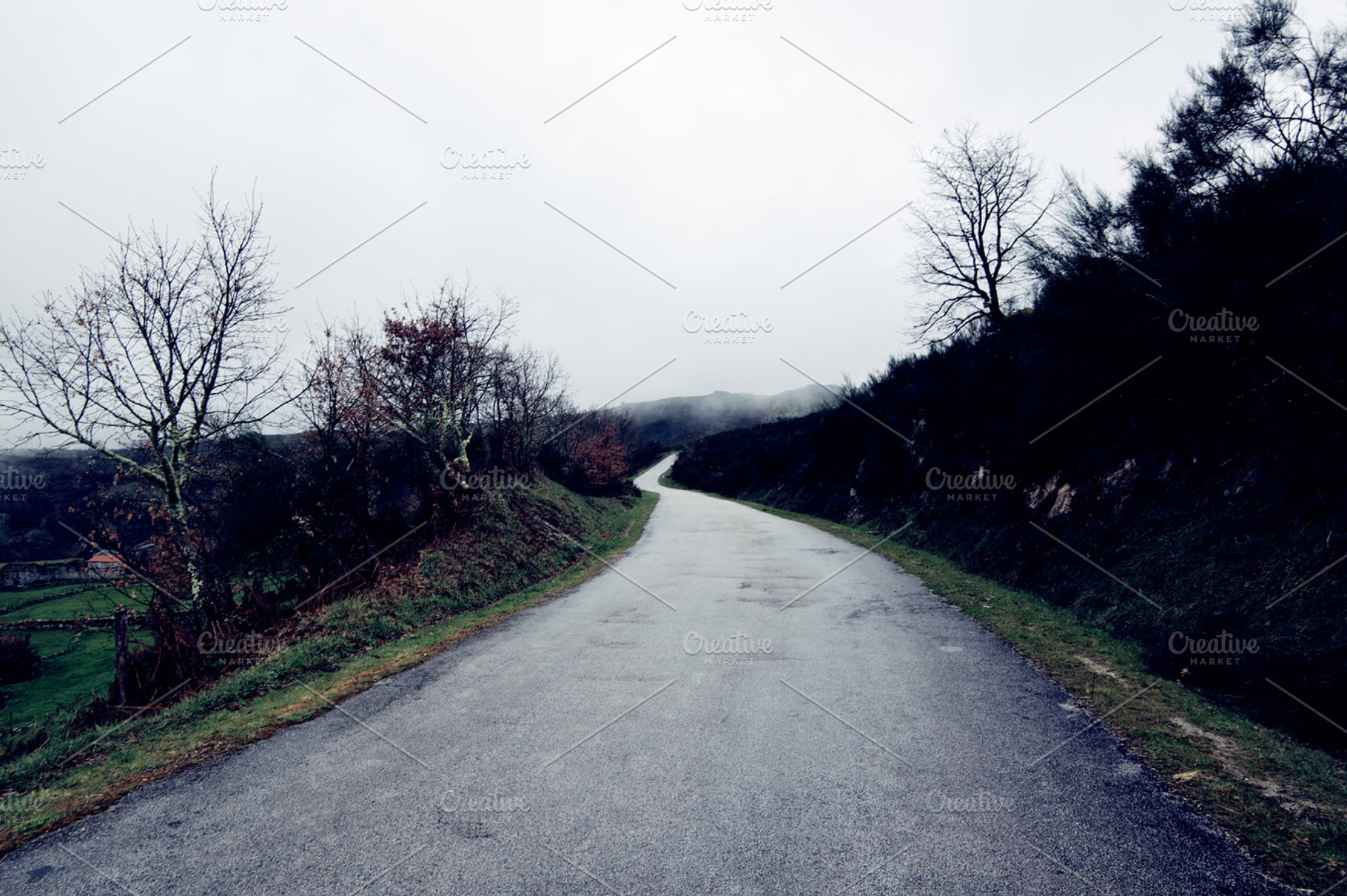 Long Road Containing Road Winter And Clouds