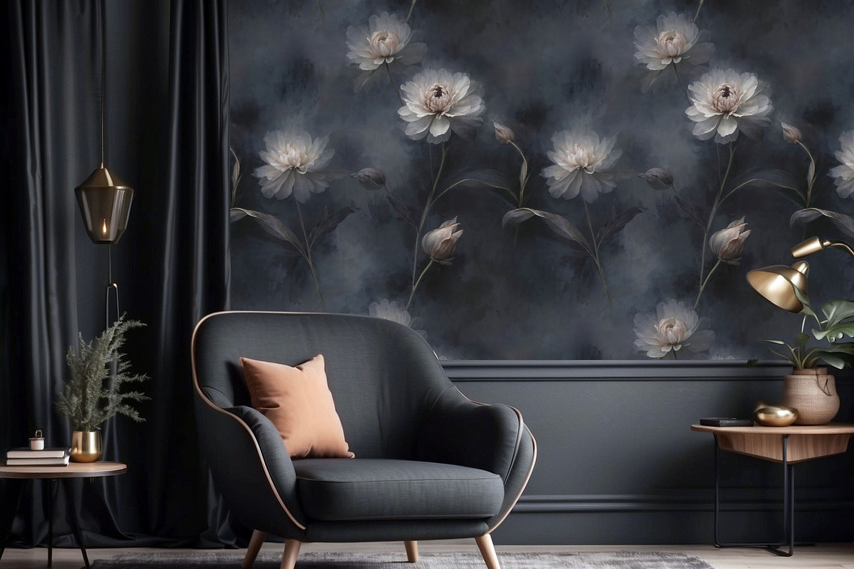 Dark Floral Seamless Wallpaper, a Wallpaper Graphic by by creative paper (Photo 1 of 4)
