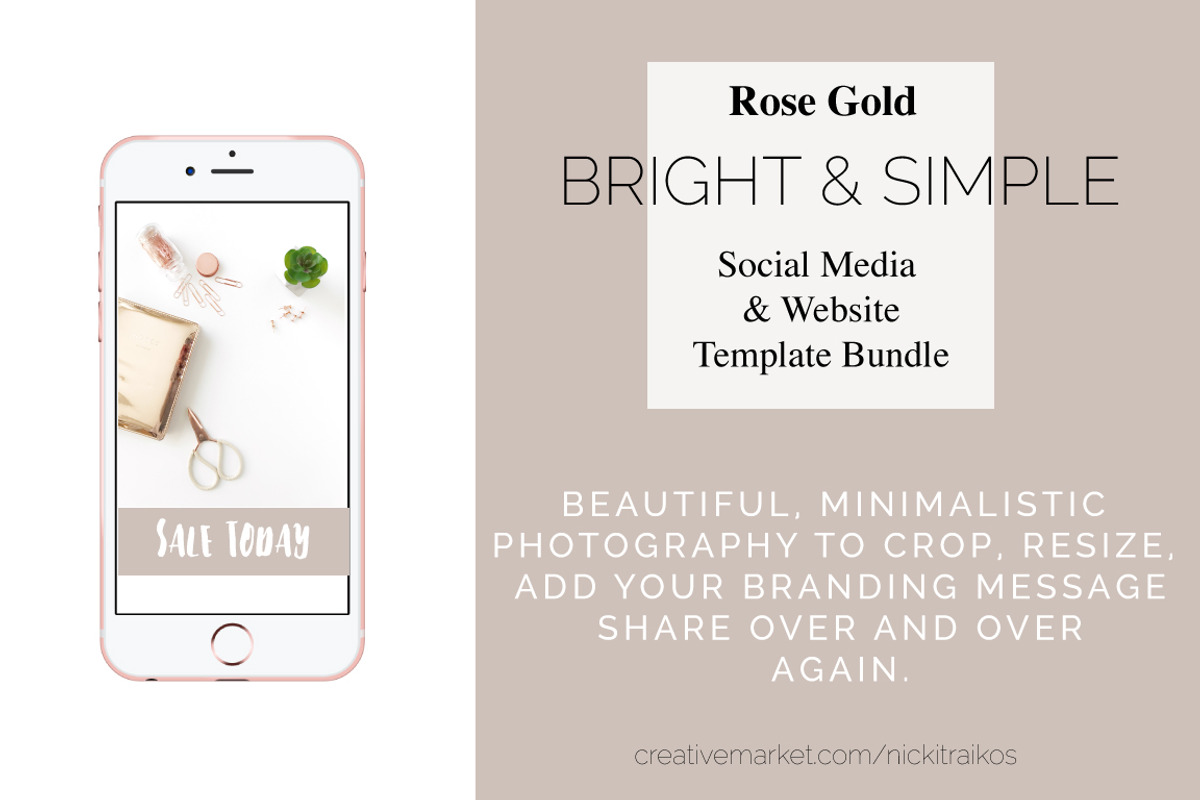 Rose Gold Bright and Simple Desktop, a Social Media Template by life i design by Nicki (Photo 3 of 3)