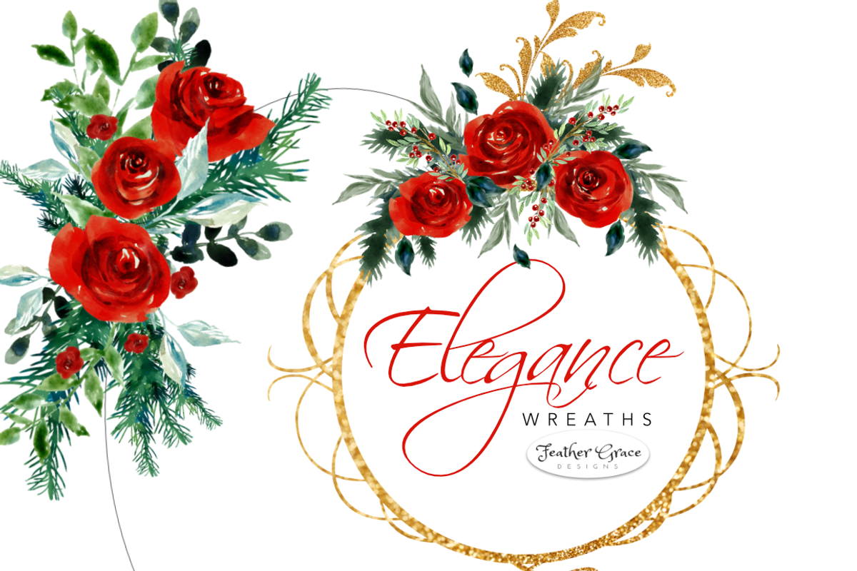 Watercolor Red Flowers - Christmas, an Illustration by Feather Grace Designs (Photo 5 of 12)