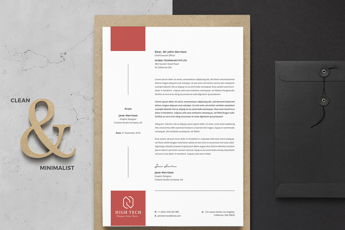 Business Letterhead Word, a Stationery Template by ResumeDevisers (Photo 1 of 8)