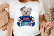 USA Teddy Bear 4th of July PNG, an Illustration by CreationArt (Thumbnail 4 of 5)