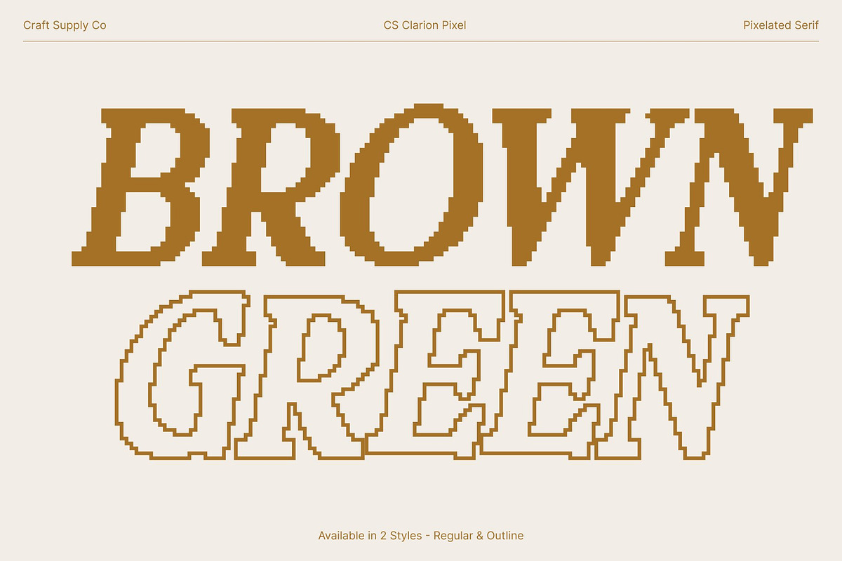 CS Clarion Pixel, a Serif Font by Craft Supply Co. (Photo 3 of 8)