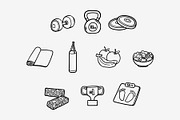 Fitness & Gym Doodle Illustration, an Object Graphic by SLAB! Design (Thumbnail 3 of 3)