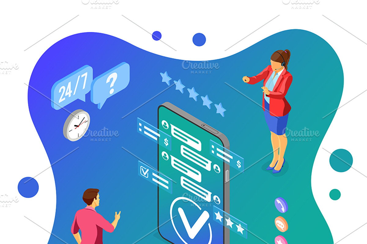 Isometric Online Customer Support, a Person Illustration by TAlex (Photo 5 of 6)