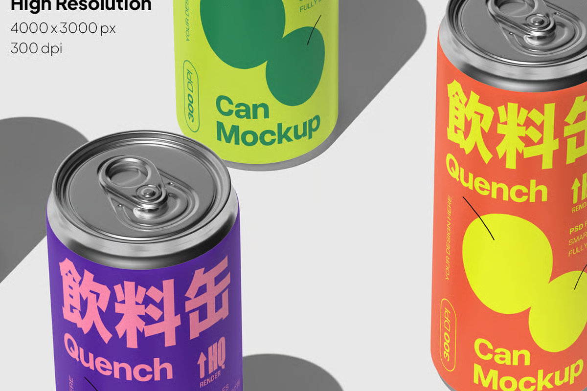 Editable Beverage Can, a Packaging Mockup by graphicsauce (Photo 4 of 4)