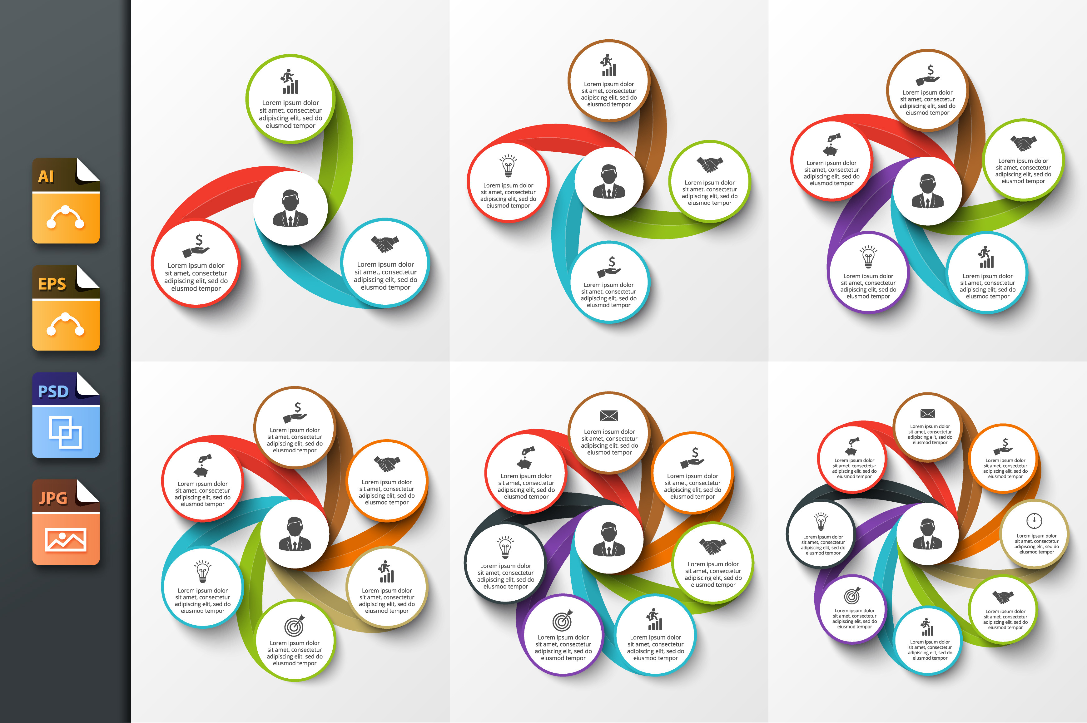Infographics template set v.6, a Presentation Template by Abert