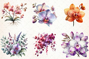 Watercolor Orchid Clipart, an Illustration by Libby Wishes (Thumbnail 5 of 7)