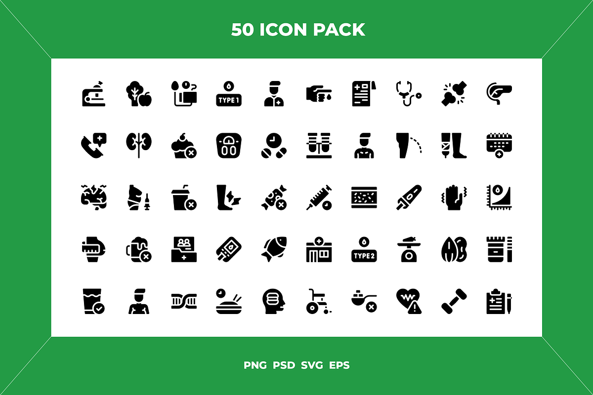 Diabetes icons, an Outline Icon by Wencory (Photo 1 of 2)