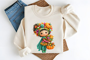Cute Autumn Harvest Girl PNG Clipart, a Seasonal Illustration by RobertsArt (Thumbnail 6 of 7)