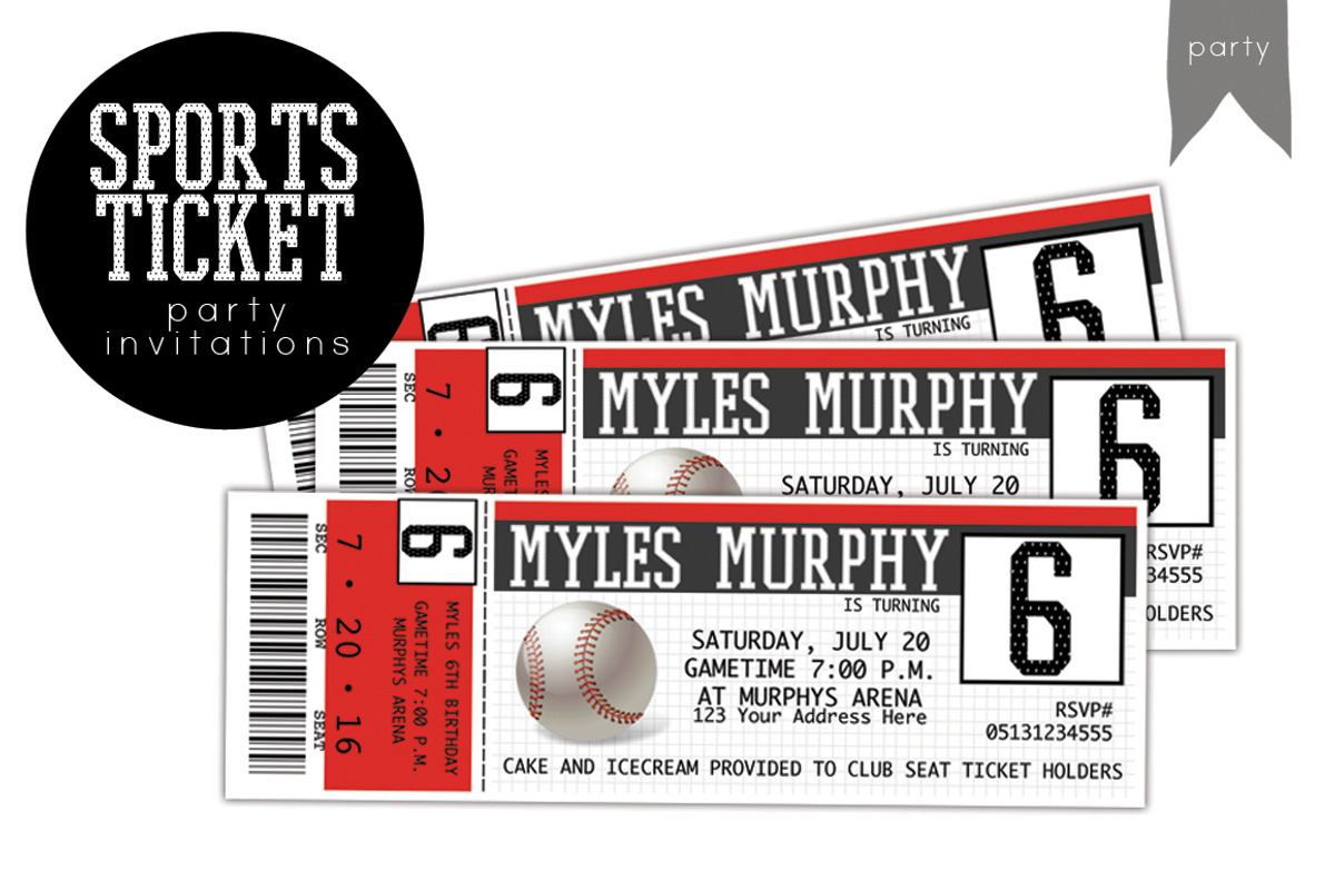 BIRTHDAY | sports ticket invitation, an Invitation Template by Love Designs Co. (Photo 1 of 3)