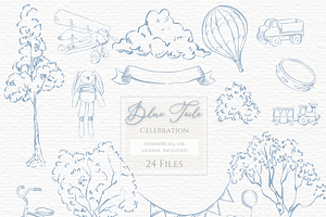 Toile de Jouy baby shower clipart, a Decorative Illustration by Invite to Clipart