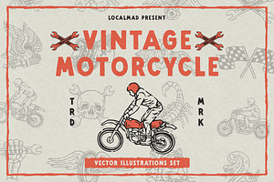 Motorcycle Vector Illustrations, an Illustration by Localmad
