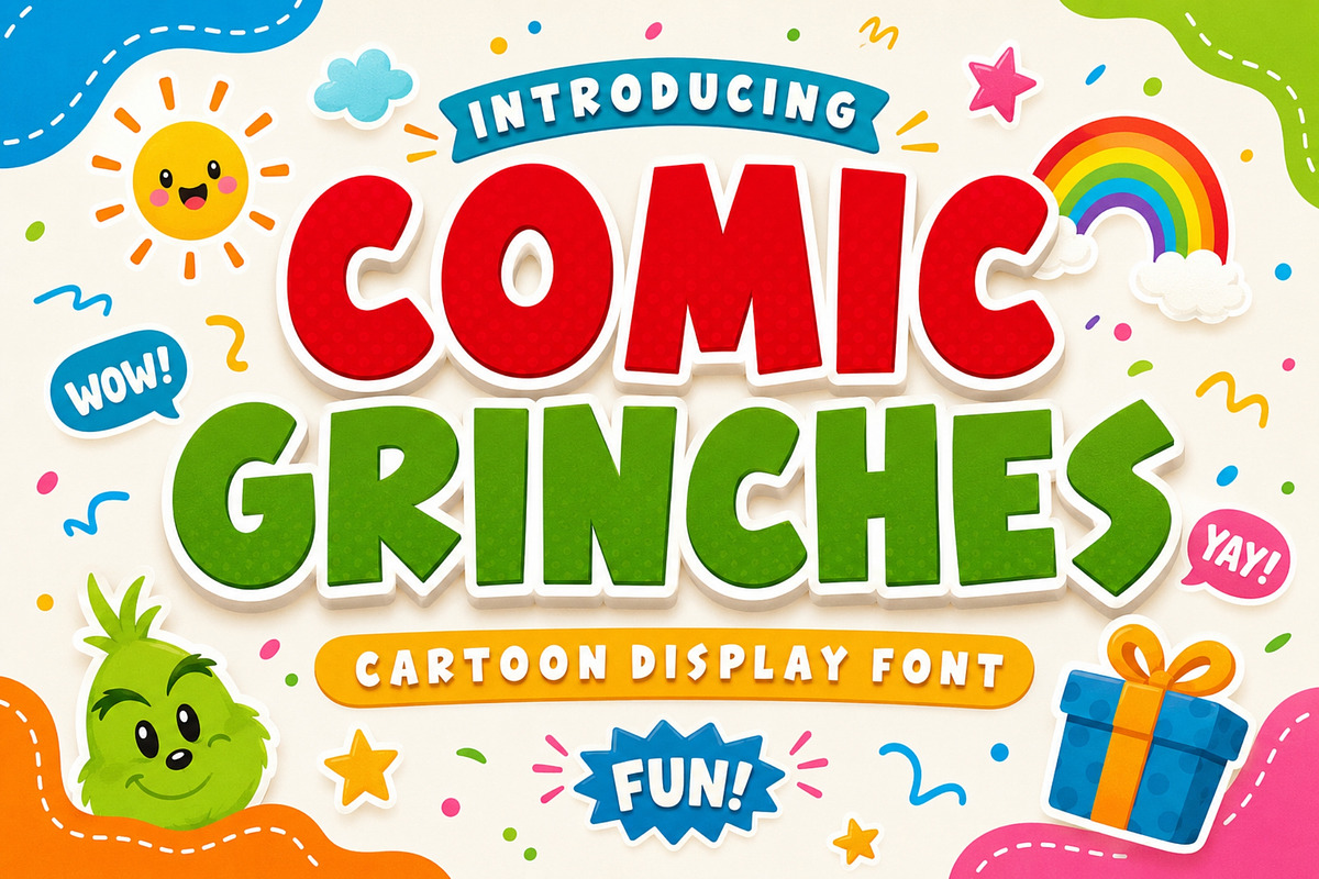 Comic Grinches - Playful Font, a Sans Serif Font by Limited.studio (Photo 1 of 5)