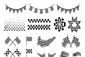 Checkered Race Flags Bundle SVG