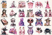 Pink Halloween Clipart, Halloween PN, an Illustration by Libby Wishes (Thumbnail 2 of 7)