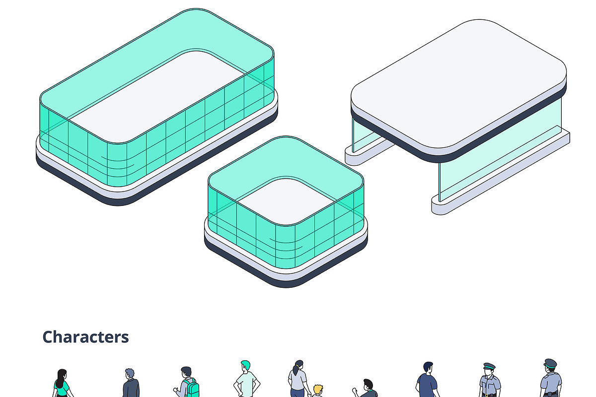 AirportFlow-Isometric Illustration, a Transportation Illustration by Creative Graphics (Photo 9 of 9)
