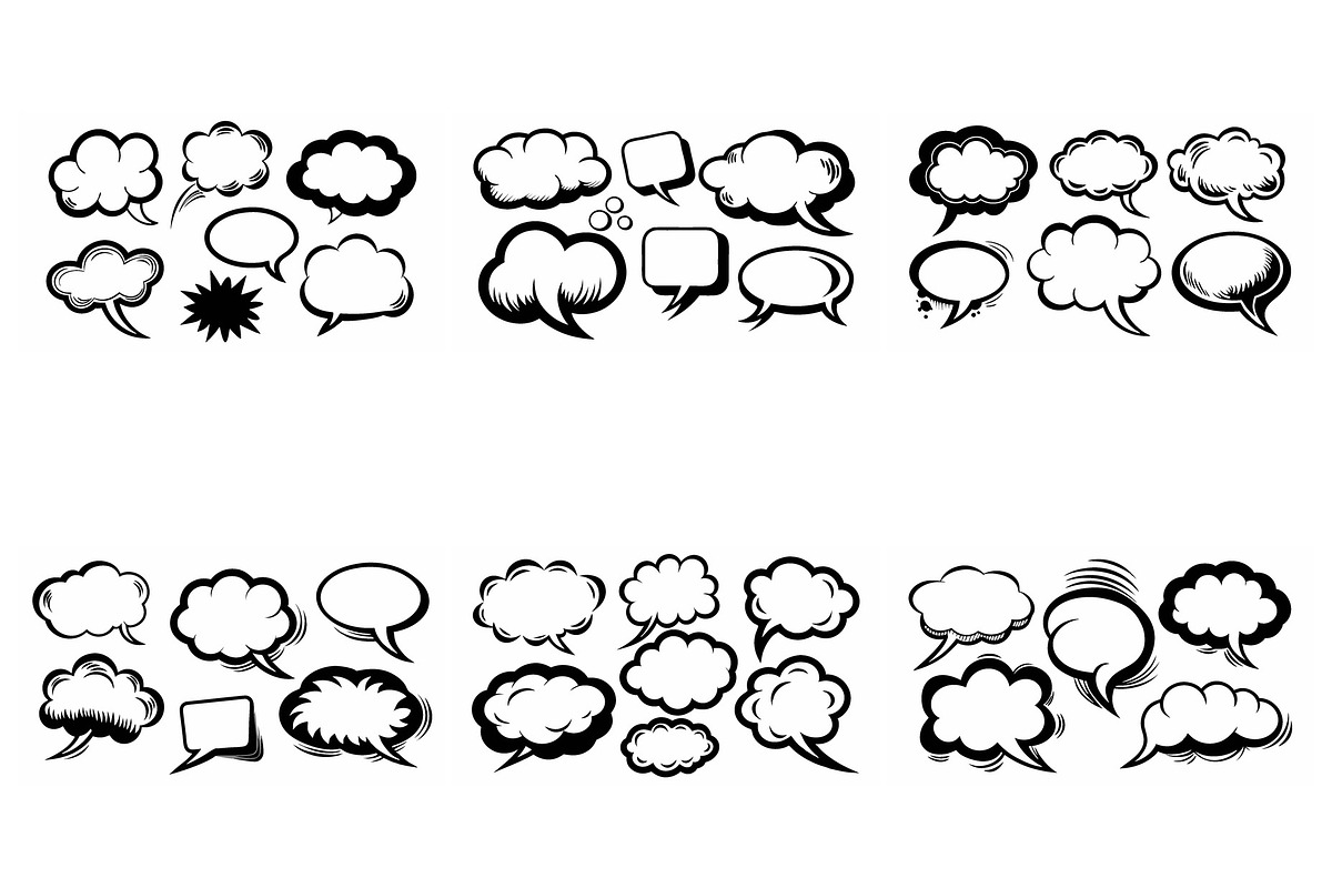 Collection of diverse speech bubbles, an Object Graphic by Billah Hub