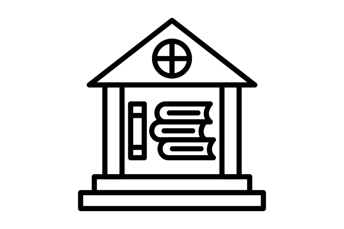 Library Line Icon, an Icon by Pexelpy