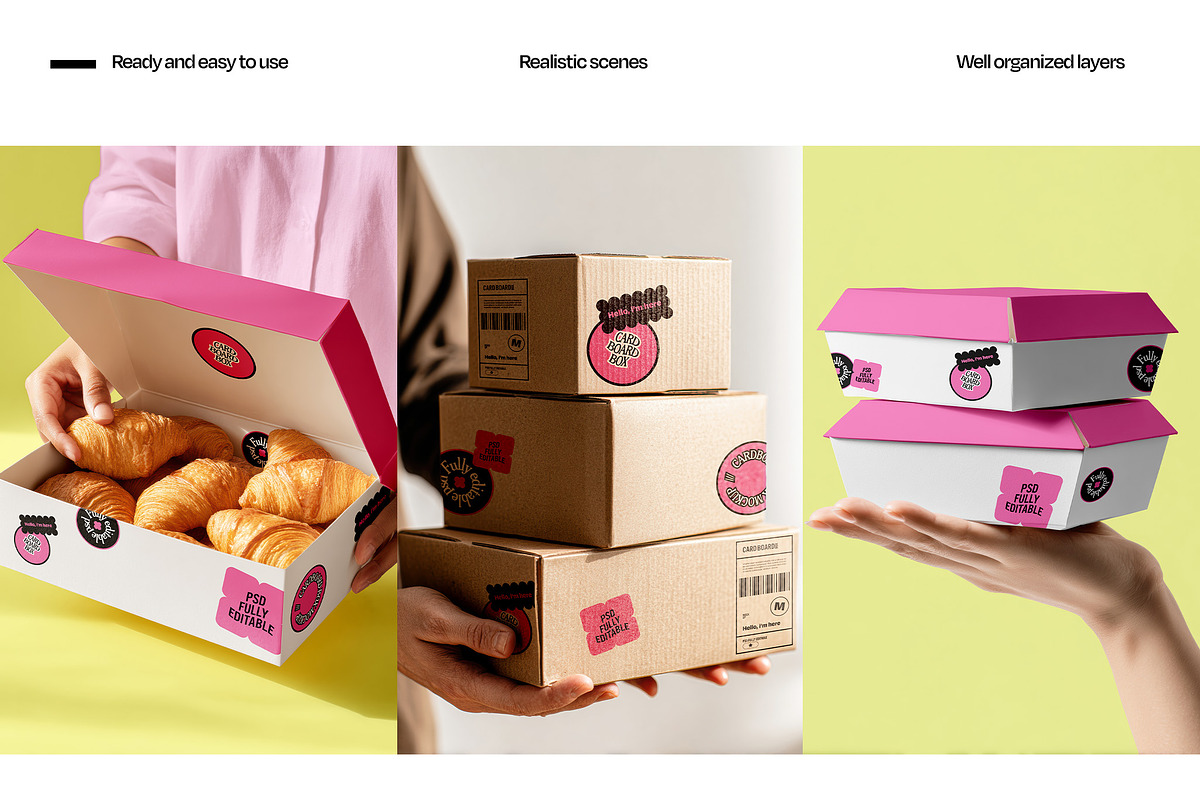 Mailer Box Mockup Set, a Packaging Mockup by Mego-studio (Photo 6 of 10)