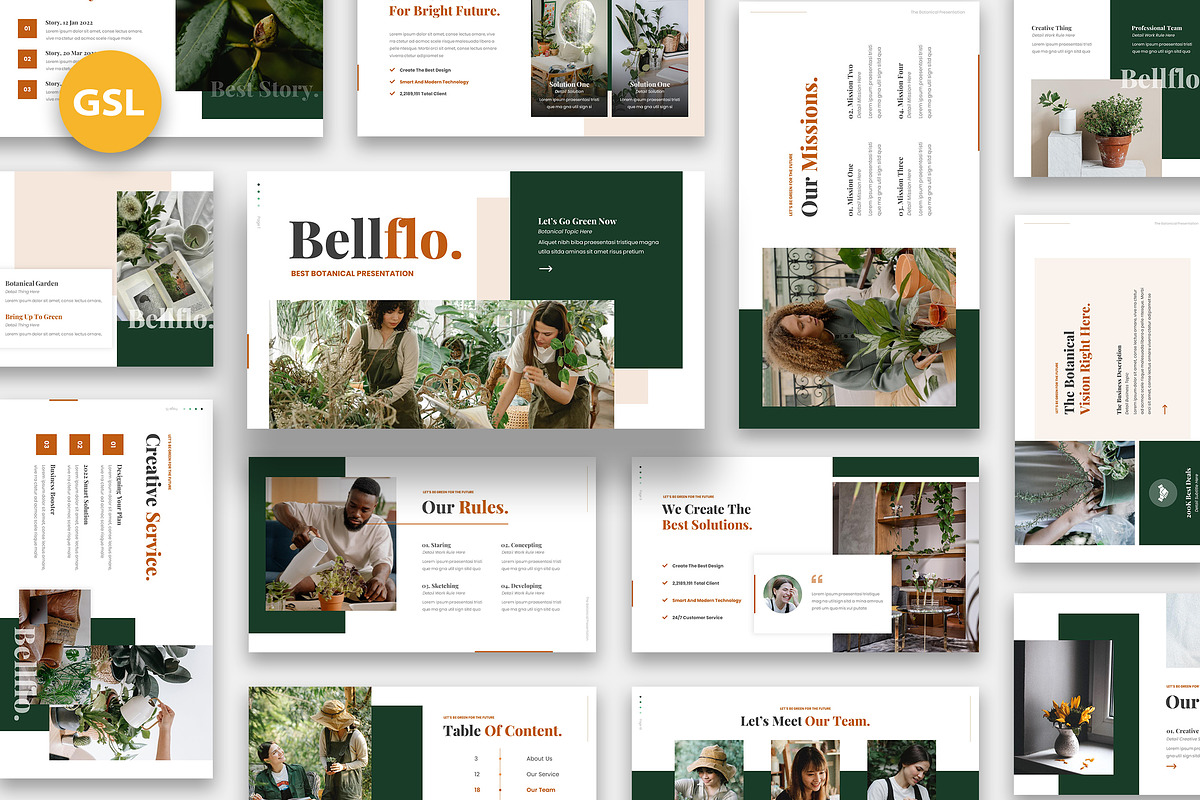Bellflo Botanical Google Slides, a Presentation Template by kerismaker (Photo 1 of 6)