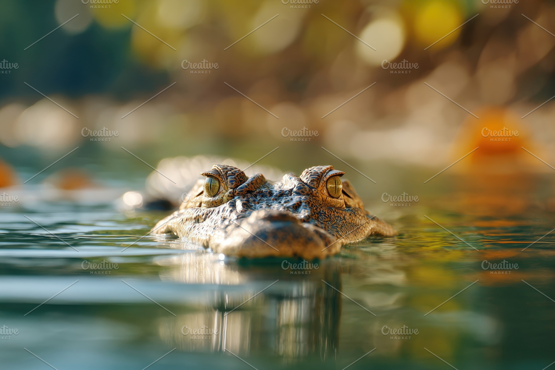 Crocodile in serene waters, an Animal Photo by AlyaAnd