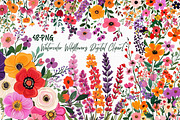Watercolor Wildflowers Digital Clipa, an Illustration by Libby Wishes (Thumbnail 1 of 7)