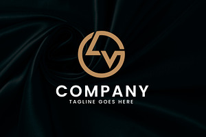 LV letter mark logo design