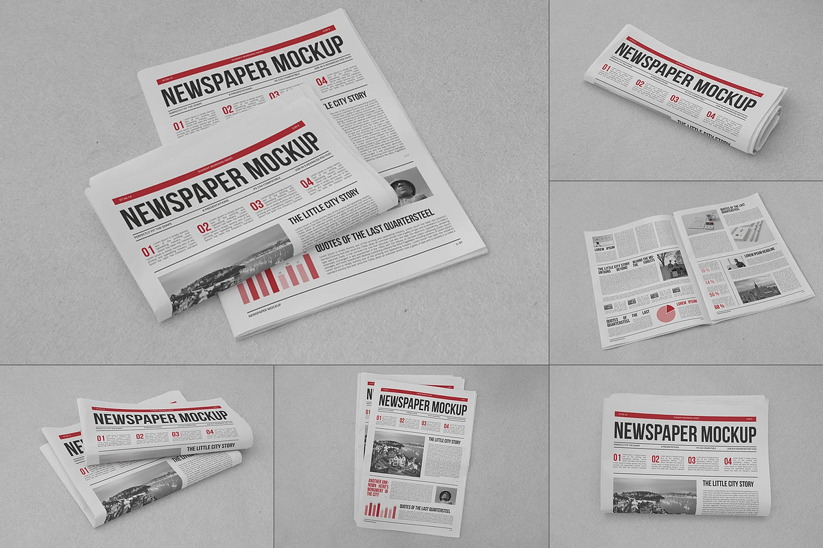 Newspaper Mock-up, an Advertising Mockup by zippypixelstudio (Photo 1 of 14)