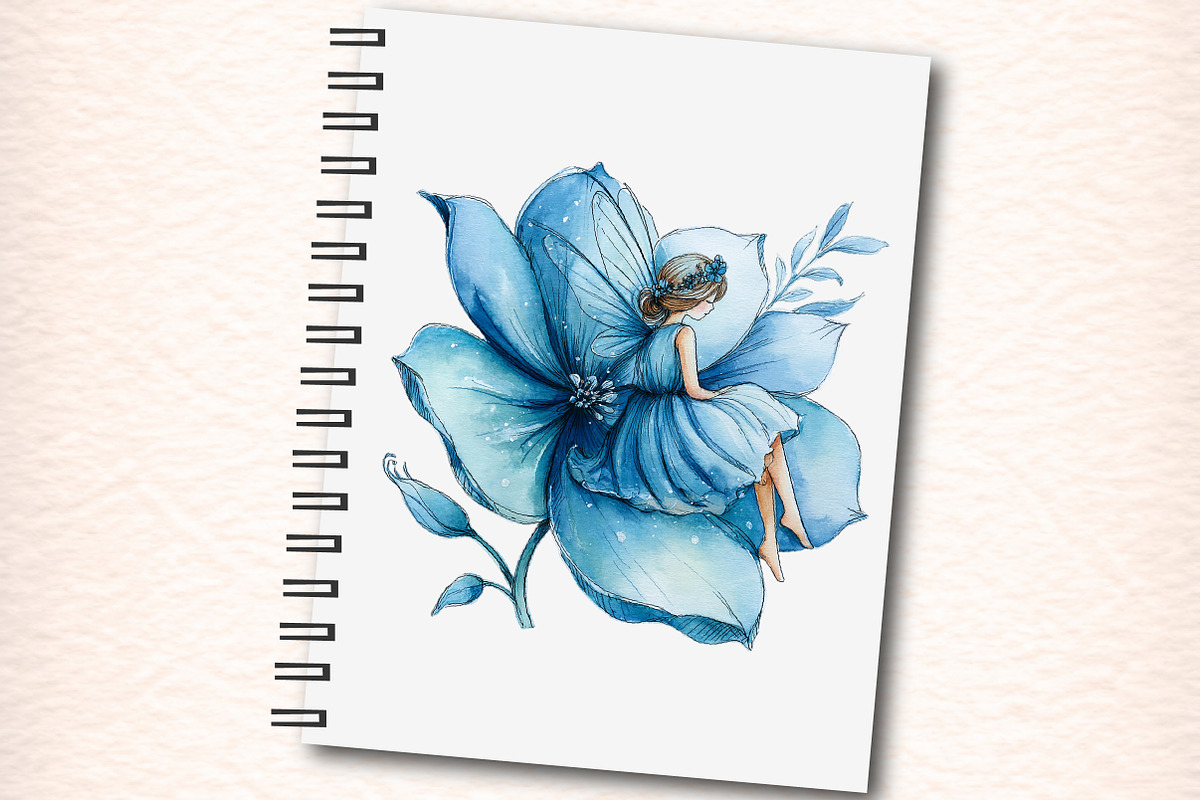 Watercolor Magical Garden Bule Fairi, an Illustration by Digital Artistic99 (Photo 5 of 10)