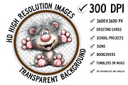 Funny Panic teddy bear Clipart, an Illustration by Craft Nest (Thumbnail 2 of 11)
