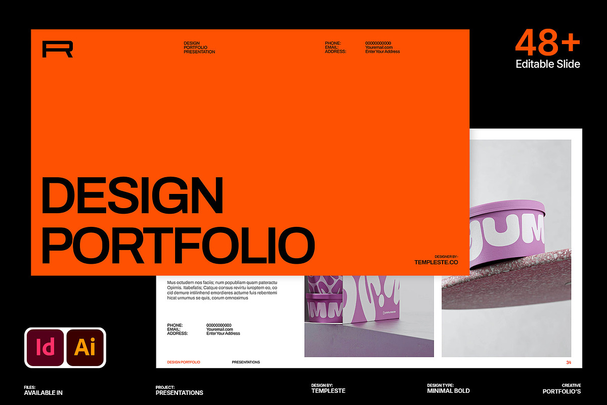 Design Portfolio Template, a Presentation Template by Templeste (Photo 1 of 8)