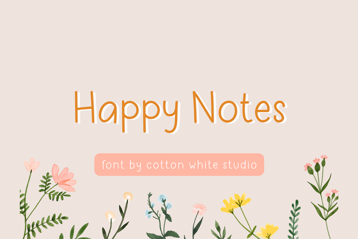 Happy Notes, a Handwritten Font by Sofia Skoog (Photo 1 of 9)