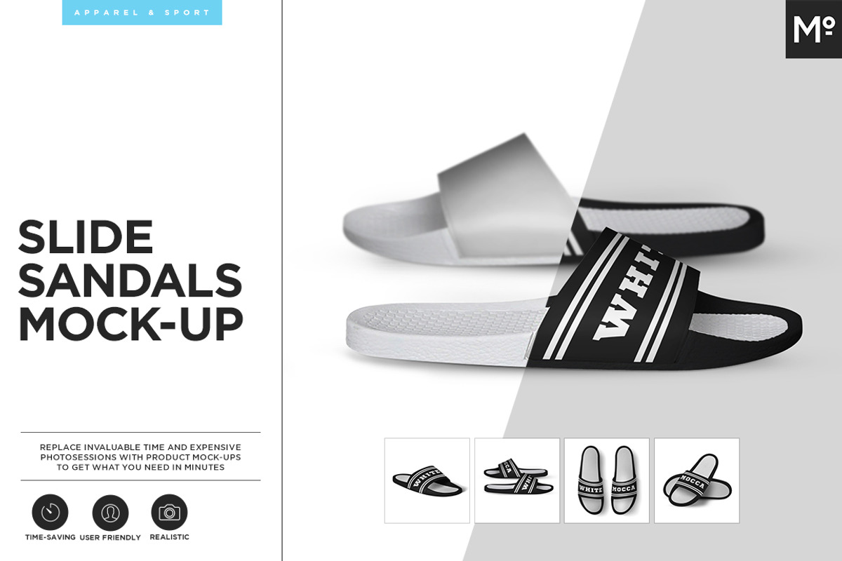 Slide Sandals Mock-up, an Apparel Mockup by Mocca Mockups Store (Photo 1 of 9)