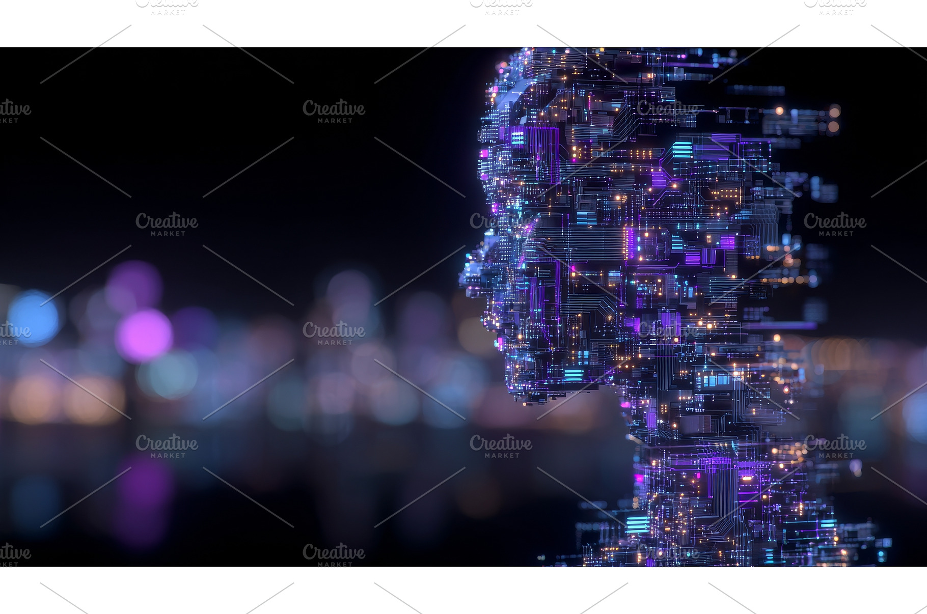 A conceptual image showcases a human, a Technology Photo by ZinetroN